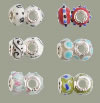 Lampwork Sterling Silver Double Core Beads, Rondelle Approx 4.5MM 