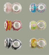 Lampwork Sterling Silver Double Core Beads, Rondelle Approx 4.5MM 