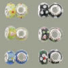 Lampwork Sterling Silver Double Core Beads, Rondelle Approx 4.5MM 