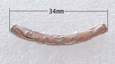 Perlas de aleación de Zinc de esmalte, con aleación de zinc, Tubo, chapado, más colores para la opción, 34X4mm, agujero:aproximado 2mm, Vendido por UD