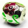 Enamel Zinc Alloy European Beads, Drum, plated, large hole 