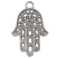 Pendentifs en argent, argent sterling 925, Main de Fatma, Placage, Islam bijoux, plus de couleurs à choisir Environ 1.5mm, Vendu par PC