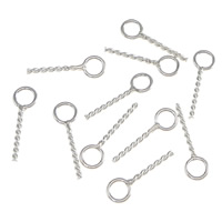 Sterling Silber Augepins, 925 Sterling Silber, plattiert, keine, 4x14x0.8mm,1mm, Bohrung:ca. 2.5mm, verkauft von Paar