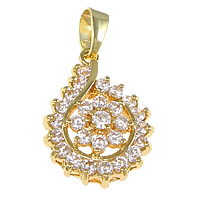 Pendentifs en laiton zircon cubique (CZ), larme, Placage, avec zircone cubique, plus de couleurs à choisir, protéger l'environnement, sans nickel, plomb et cadmium Environ Vendu par PC