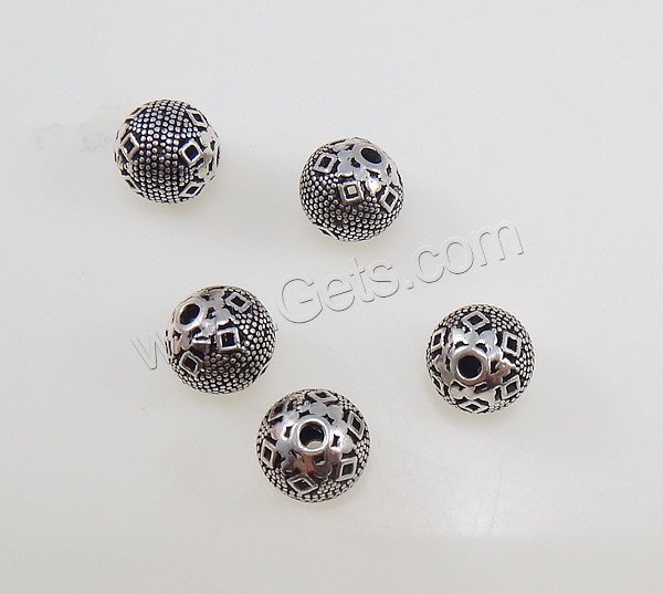 Perles en argent massif de Bali, Thaïlande, Rond, normes différentes pour le choix, Vendu par PC