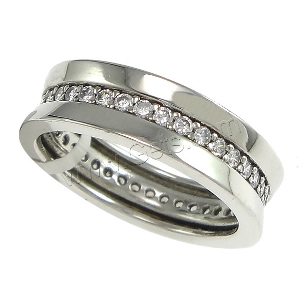 Anillo de dedo Zirconia Micro Pave Sterling Silver Cubic, plata de ley 925, diverso tamaño para la opción & micro arcilla de zirconia cúbica, Vendido por UD