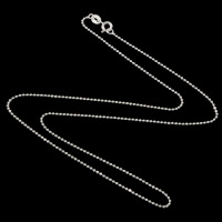 Collier en argent sterling chaîne, argent sterling 925, chaîne à billes, 1.2mm Environ 18 pouce, Vendu par brin