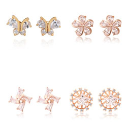 Cubic Zircon Brass Earring