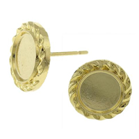 Clou boucle d'oreille en laiton, Plat rond, Placage, plus de couleurs à choisir 7.5mm, Vendu par paire