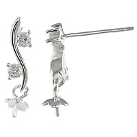 Boucles d'oreilles en Argent, argent sterling 925, Placage, avec zircone cubique, plus de couleurs à choisir Vendu par paire