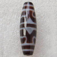 Natural Tibetan Agate Dzi Beads, Oval, lotus and tiger teeth, Grade AAA Approx 2mm 