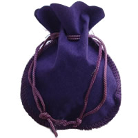 Velvet Jewelry Pouches Bags, Velveteen, with Nylon Cord 