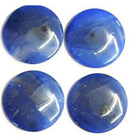 Achat Cabochon, Blauer Achat, flache Runde, natürlich, flache Rückseite, 40x40x8mm, verkauft von PC