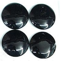 Cabochon en agate, agate noire, Plat rond, naturel, dos plat & strie Vendu par PC