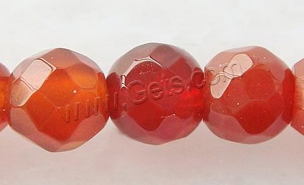 Perles Agates rouges naturelles, agate rouge, Rond, multiple tailles pour le choix & facettes, Trou:Environ 1-1.5mm, Longueur:Environ 15.5 pouce, Vendu par brin