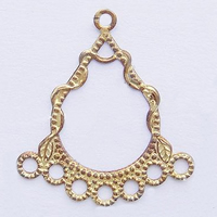 Brass Chandelier Component, Teardrop, plated, 1/7 loop Approx 1.5mm 