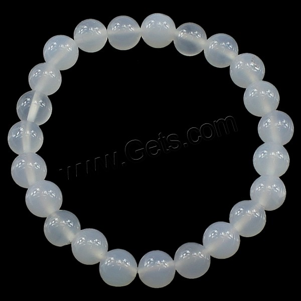 agate blanche bracelet, naturel, Personnalisé & multiple tailles pour le choix, Longueur:Environ 7.5 pouce, Vendu par brin