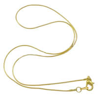 Brass Cable Link Necklace Chain, plated, snake chain 1.2mm Inch 