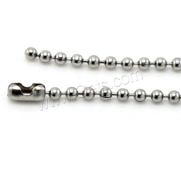 Titanium Steel Chain Necklace, Stainless Steel, different length for choice & ball chain, original color, 2mm, Sold By Strand