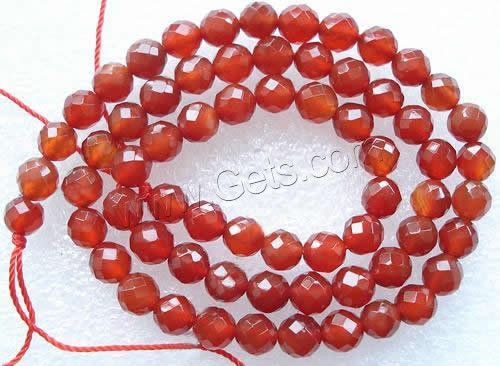 Perles Agates rouges naturelles, agate rouge, Rond, Personnalisé & multiple tailles pour le choix & facettes, Trou:Environ 1-2mm, Longueur:Environ 15.5 pouce, Vendu par brin