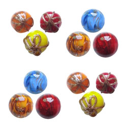 Gold Sand Lampwork Beads