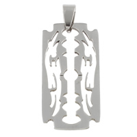 Pendentifs en acier inoxydable, Razor Blade, couleur originale Environ Vendu par PC