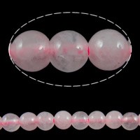 Perles en Quartz Rose naturel, Rond, normes différentes pour le choix, rose pouce, Vendu par brin