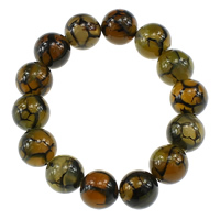 agate veines de dragon bracelet, 14mm .5 pouce, Environ Vendu par brin