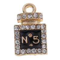 Zinc Alloy Enamel Pendants, Perfume Bottle, plated, with rhinestone nickel, lead & cadmium free Approx 1mm 