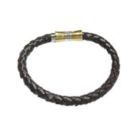 Bracelets de cuir de vachette, cuir de peau de vache, acier inoxydable 316 fermoir, Placage, longueur différente pour le choix, plus de couleurs à choisir, 6mm, Vendu par brin