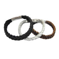 Cowhide Bracelets, 316 stainless steel bayonet clasp 11mm 