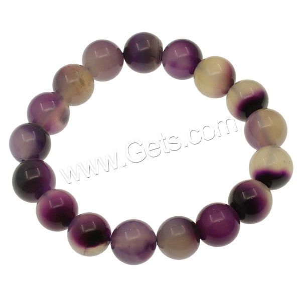 Bracelets Agate violet, agate pourpre, Rond, normes différentes pour le choix, Longueur:Environ 7.5 pouce, Vendu par brin