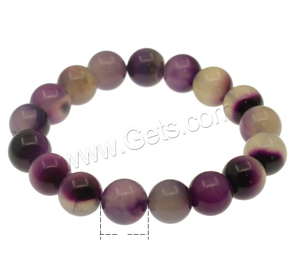 Bracelets Agate violet, agate pourpre, Rond, normes différentes pour le choix, Longueur:Environ 7.5 pouce, Vendu par brin