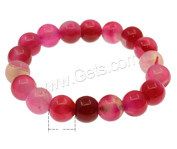 Rose Pulsera Ágata, Ágata rosada, Esférico, diverso tamaño para la opción, longitud:aproximado 7.5 Inch, Vendido por Sarta