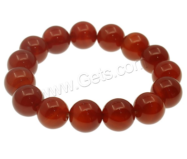 Bracelets Agate en rouge, agate rouge, Rond, normes différentes pour le choix, Longueur:Environ 7.5 pouce, Vendu par brin