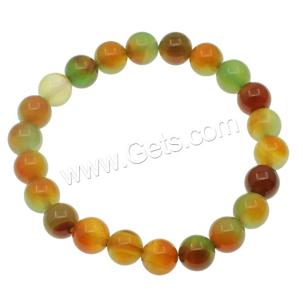 Rainbow Agate Bracelet, Round, different size for choice, Length:Approx 7.5 Inch, Sold By Strand