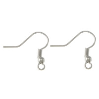 Brass Hook Earwire, plated, with loop Approx 2mm 