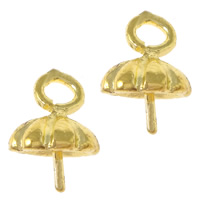 Brass Peg Bail, Flower, plated 0.8mm Approx 2mm 