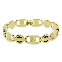 Brass Bracelets, gold color plated, enamel, nickel, lead & cadmium free  Approx 8 Inch 