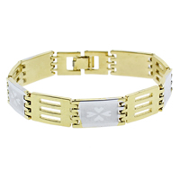 Brass Bracelets, plated, two tone, nickel, lead & cadmium free  Approx 7.5 Inch 