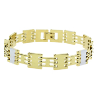 Brass Bracelets, plated, two tone, nickel, lead & cadmium free Approx 8 Inch 