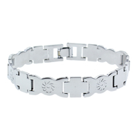 Brass Bracelets, platinum color plated, flower cut, nickel, lead & cadmium free  Approx 8 Inch 