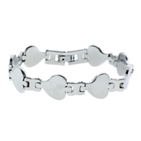 Brass Bracelets, Heart, platinum color plated, nickel, lead & cadmium free Approx 7.5 Inch 