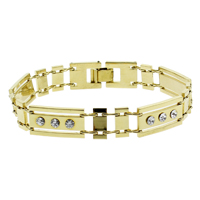 Brass Bracelets, gold color plated, with rhinestone, nickel, lead & cadmium free  Approx 8 Inch 