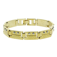 Brass Bracelets, gold color plated, with rhinestone, nickel, lead & cadmium free Approx 7.5 Inch 