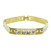 Brass Bracelets, plated, flower cut & two tone, nickel, lead & cadmium free  Approx 7.5 Inch 