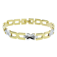 Brass Bracelets, plated, flower cut & two tone, nickel, lead & cadmium free  Approx 7.5 Inch 