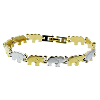 Brass Bracelets, Elephant, plated, two tone, nickel, lead & cadmium free Approx 7.5 Inch 