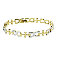 Brass Bracelets, plated, two tone, nickel, lead & cadmium free  Approx 7.5 Inch 