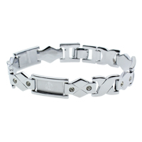 Brass Bracelets, platinum color plated, with rhinestone, nickel, lead & cadmium free  Approx 7.5 Inch 